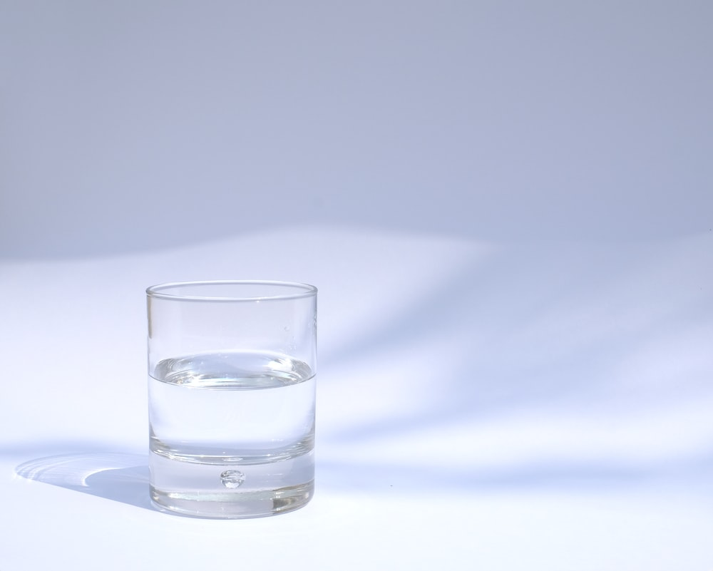 a glass of water